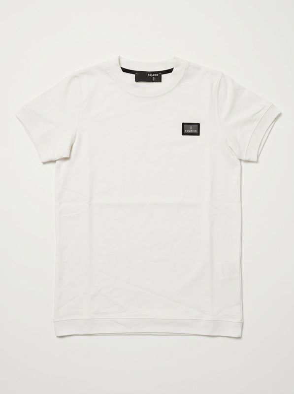 One-color T-shirt with side logo White Soldier