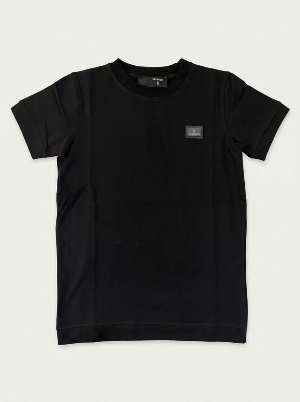 One-color T-shirt with side logo Black Soldier