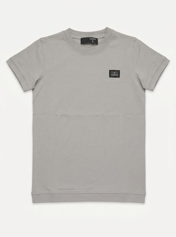 One-color T-shirt with side logo Grey Soldier