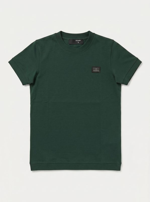 One-color T-shirt with side logo Green Soldier