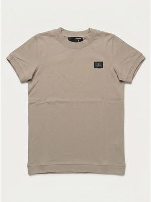 1. One-color T-shirt with side logo Beige