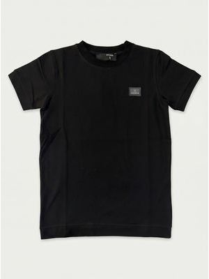 1. T-shirt unica tinta con logo laterale Nero
