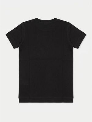 2. T-shirt unica tinta con logo laterale Nero