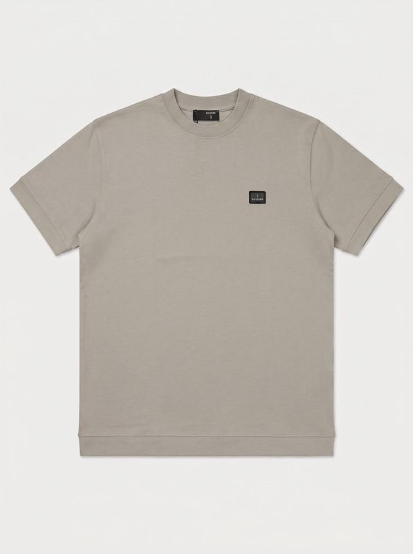 One-color T-shirt with embossed side logo Grey Soldier
