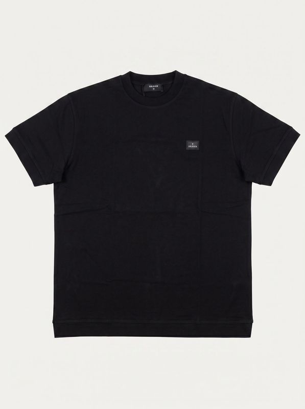 One-color T-shirt with embossed side logo Black Soldier