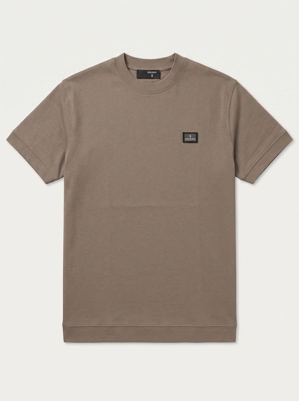 One-color T-shirt with embossed side logo Turtledove Soldier