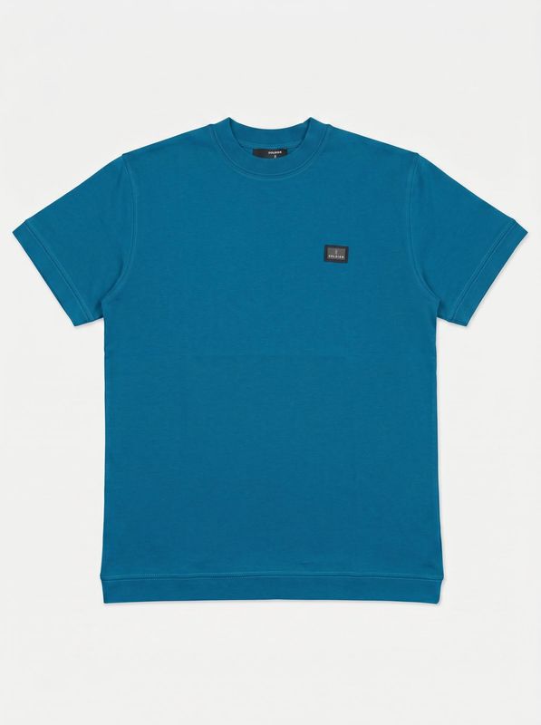 One-color T-shirt with embossed side logo Sky blue Soldier