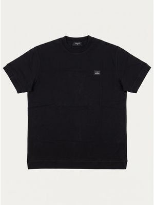 1. One-color T-shirt with embossed side logo Black