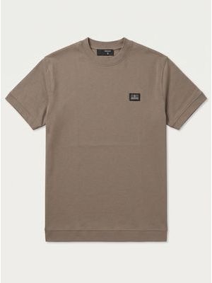 1. One-color T-shirt with embossed side logo Turtledove
