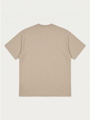 2. Plain T-shirt with print Beige