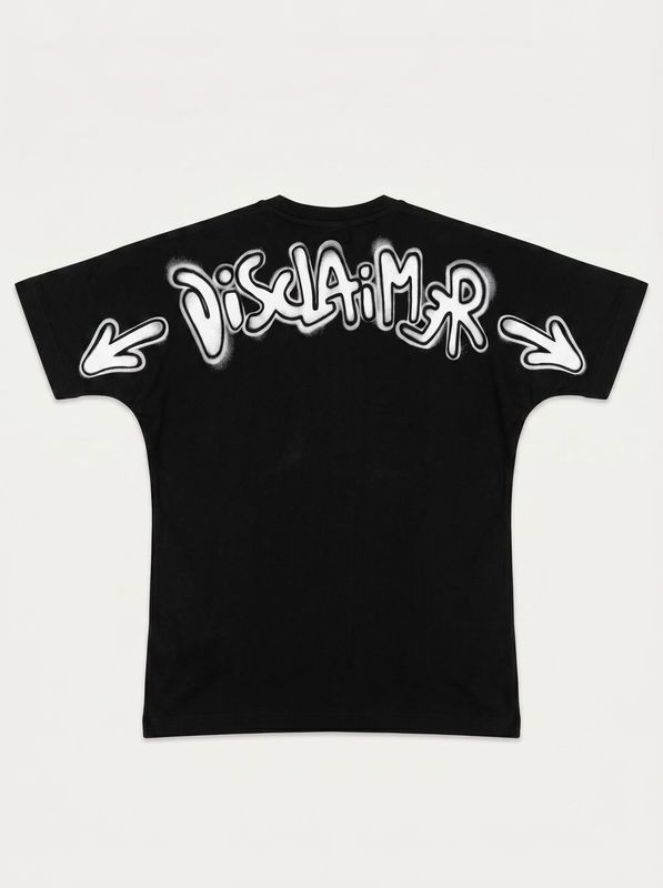 2. Solid color T-shirt Black-White Disclaimer k58804