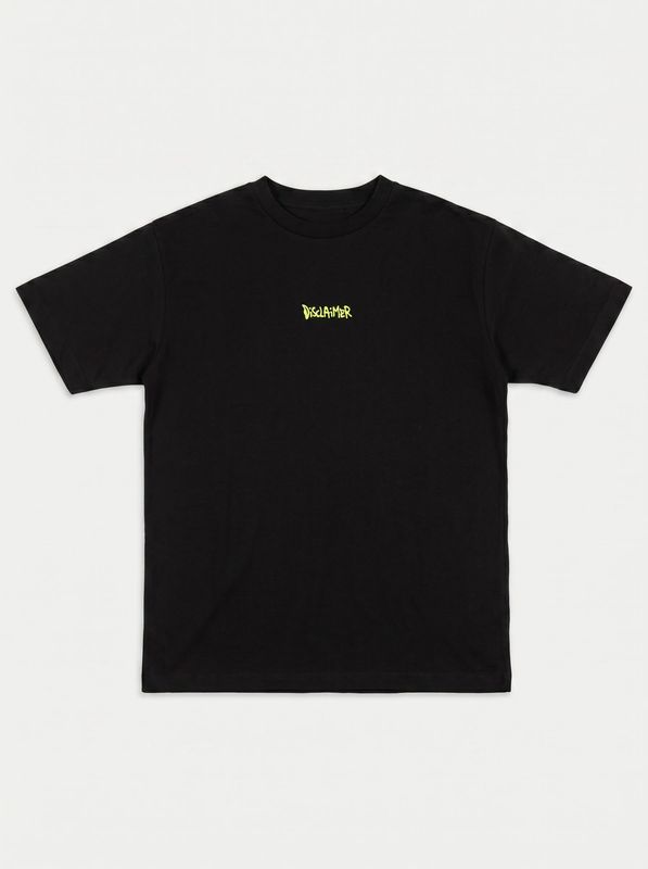 T-shirt tinta unita Nero-Lime Disclaimer