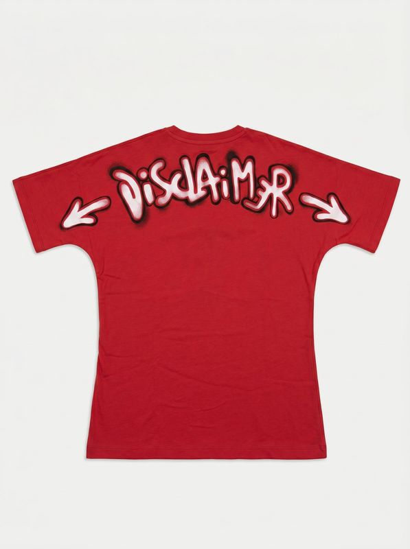 2. Solid color T-shirt Red Disclaimer k58804