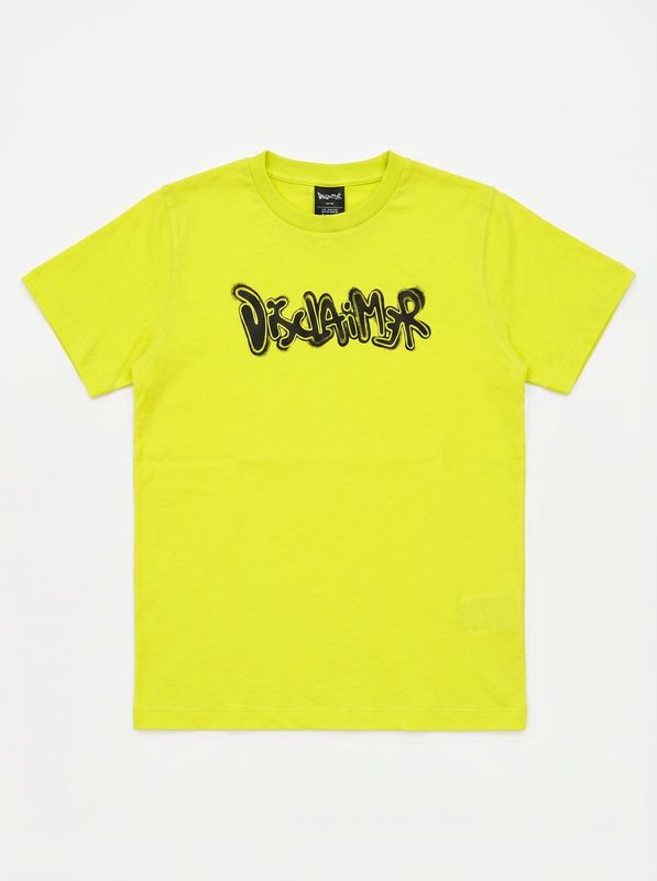 T-shirt tinta unita con logo Lime Disclaimer