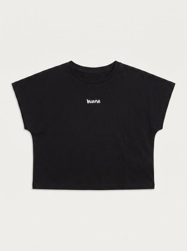 T-shirt crop Nero Disclaimer