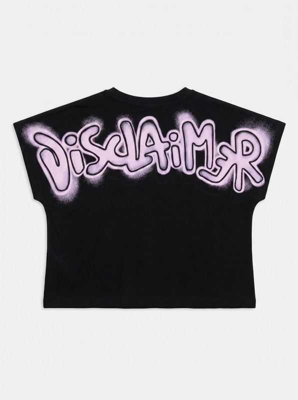 2. T-shirt crop Nero Disclaimer k58902