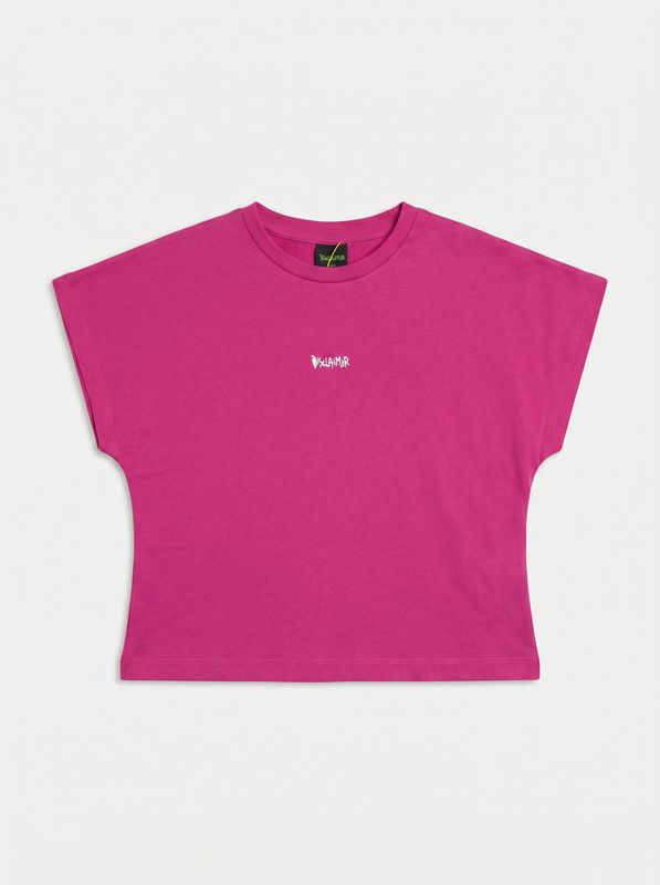 T-shirt crop Fuxia Disclaimer