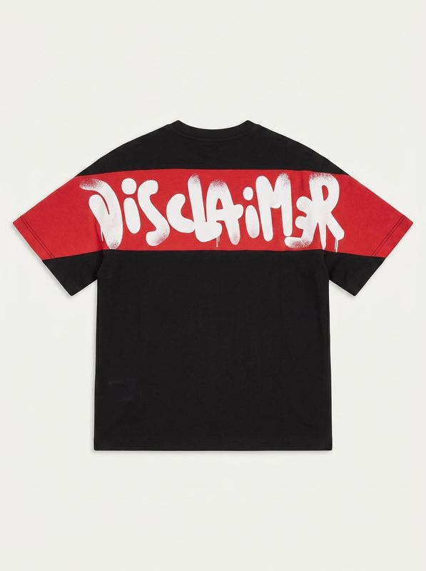2. Solid color T-shirt Black-Coral Disclaimer k58825