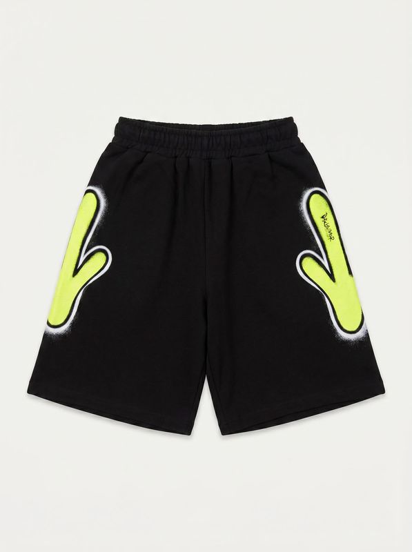 2. Bermuda logato Nero-Lime Disclaimer k58801