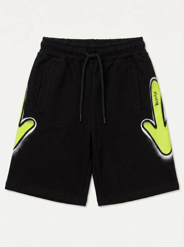 Bermuda logato Nero-Lime Disclaimer