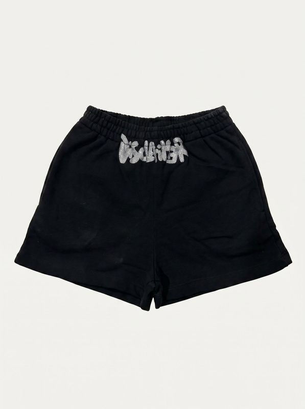 Shorts logati Nero Disclaimer