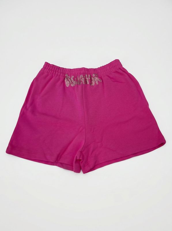 Shorts logati Fuxia Disclaimer