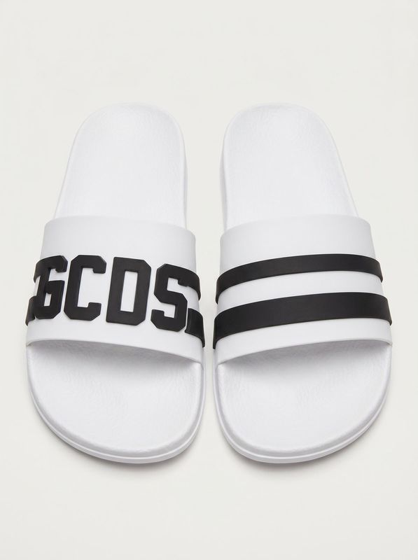 Ciabatte con fascia Bianco-Nero GCDS