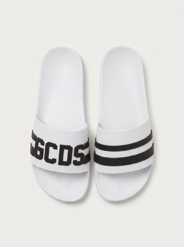 Slippers with band Black and White GCDS