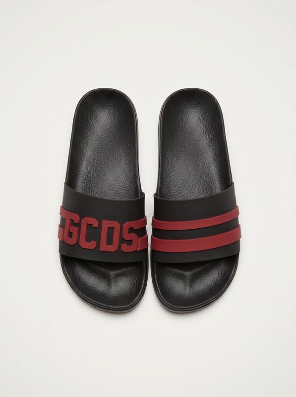 Slippers with band Black-Red GCDS