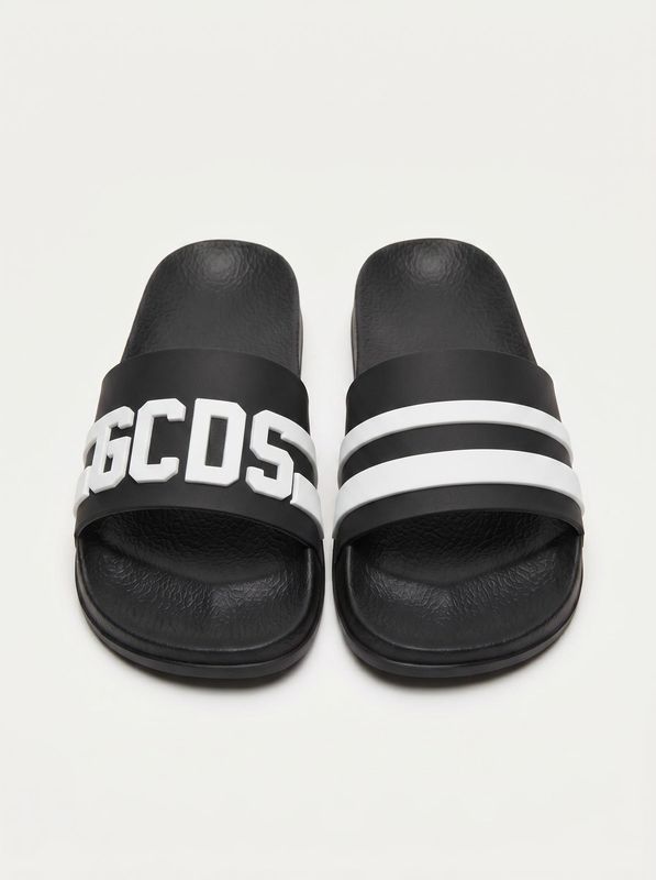 Ciabatte con fascia Nero-Bianco GCDS