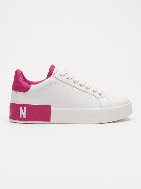 2. Sneakers logata Bianco-Rosa Icon ico5676s