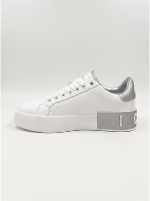 1. Logoed sneakers White-Silver