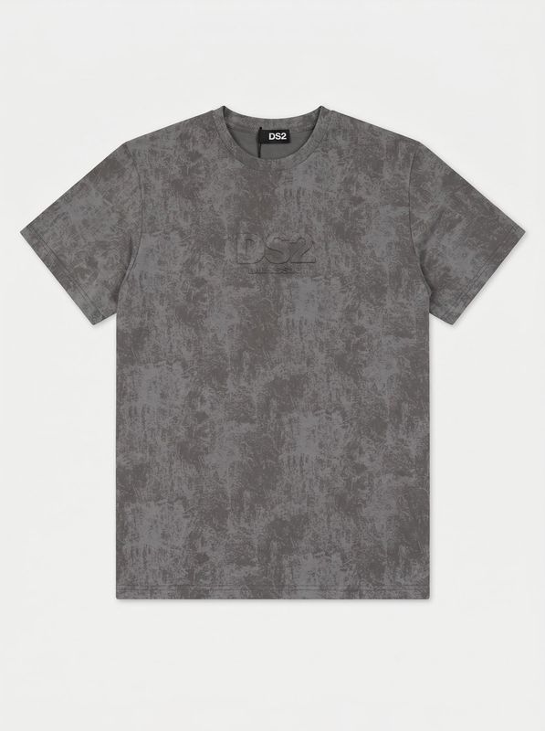 T-shirt con piccolo logo centrale tono su tono Grigio Drop Season 2