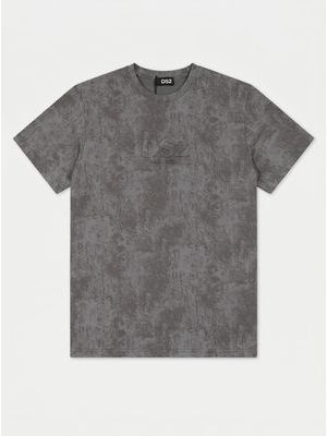 1. T-shirt with small central tone-on-tone logo Grey