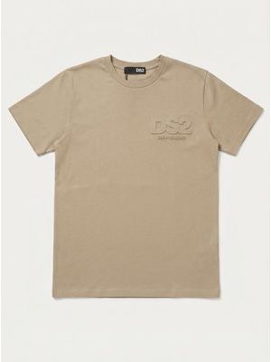1. One-color T-shirt with tone-on-tone side logo Beige