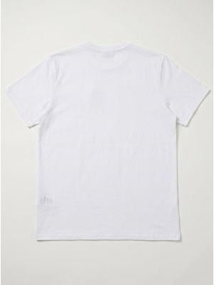 2. T-shirt unica tinta con logo laterale tono su tono Bianco