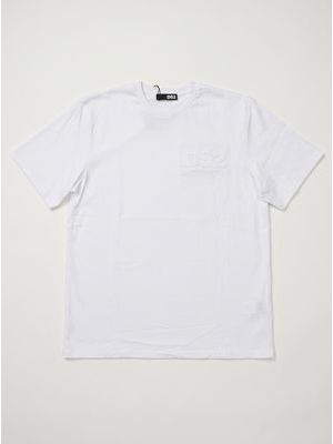 1. T-shirt unica tinta con logo laterale tono su tono Bianco
