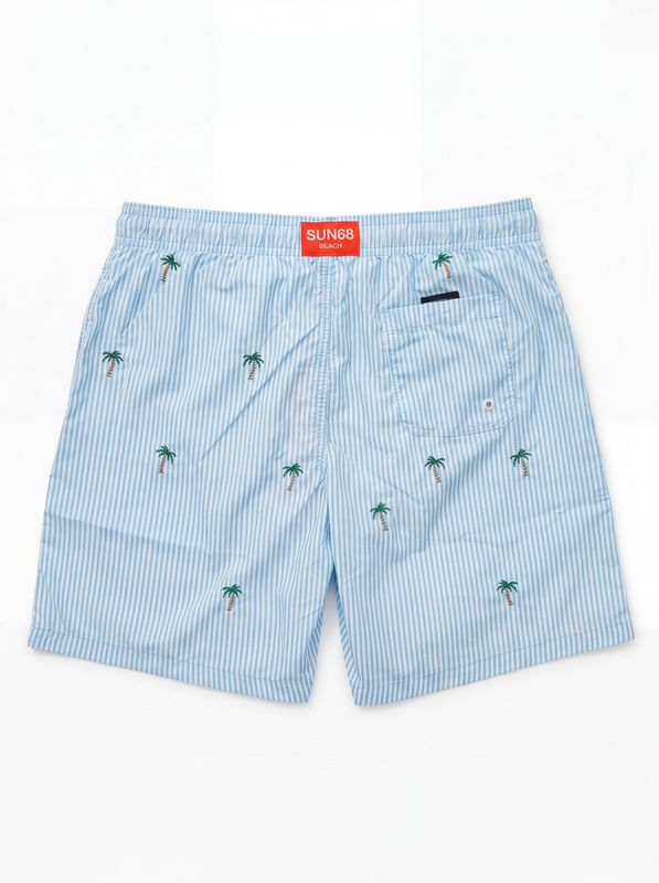2. Costume mare a righe con stampe Azzurro-Bianco Sun68 h36311