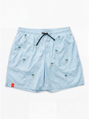 1. Costume mare a righe con stampe Azzurro-Bianco