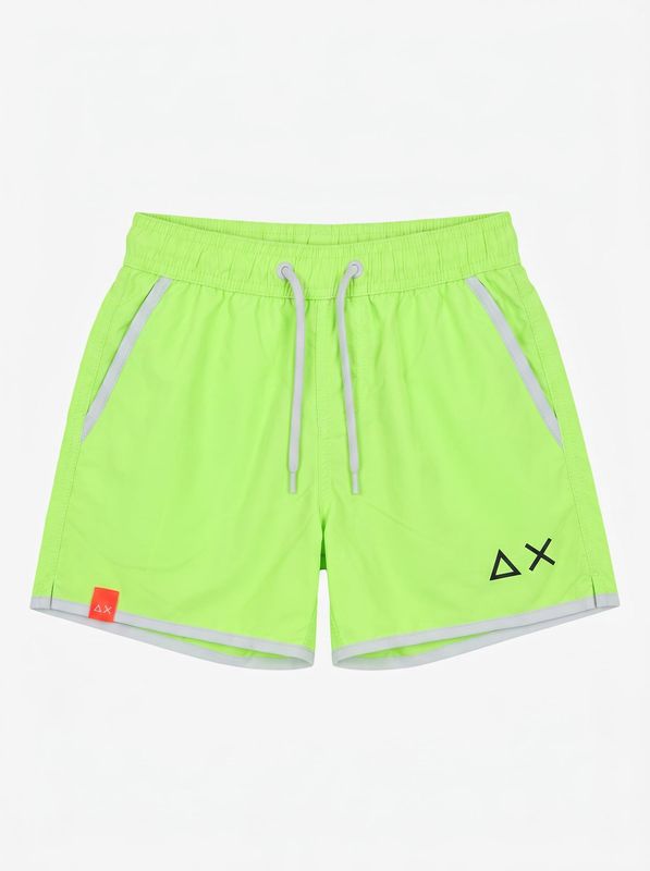 SUN 68 solid color swimsuit with side logo Fluorescent Yellow Sun68
