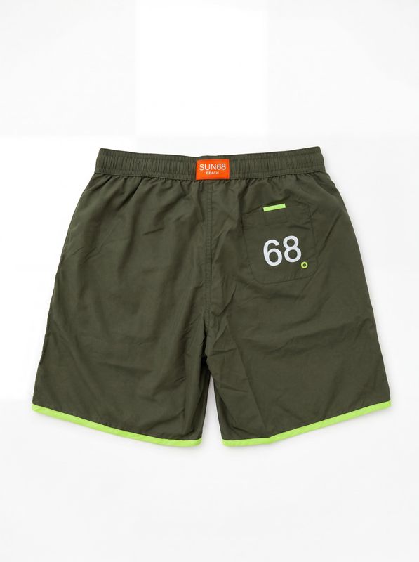 2. SUN 68 solid color swimsuit with side logo Military Green Sun68 h35307