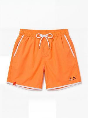 1. SUN 68 solid color swimsuit with side logo Fluorescent Orange