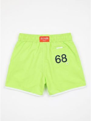 2. SUN 68 solid color swimsuit with side logo Fluorescent Yellow