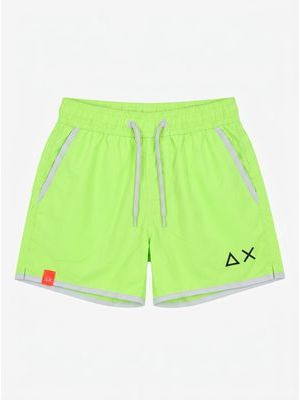 1. SUN 68 solid color swimsuit with side logo Fluorescent Yellow
