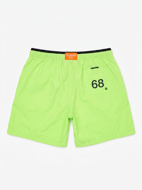2. SUN 68 solid color swimsuit with side logo Fluorescent Yellow Sun68 h36306