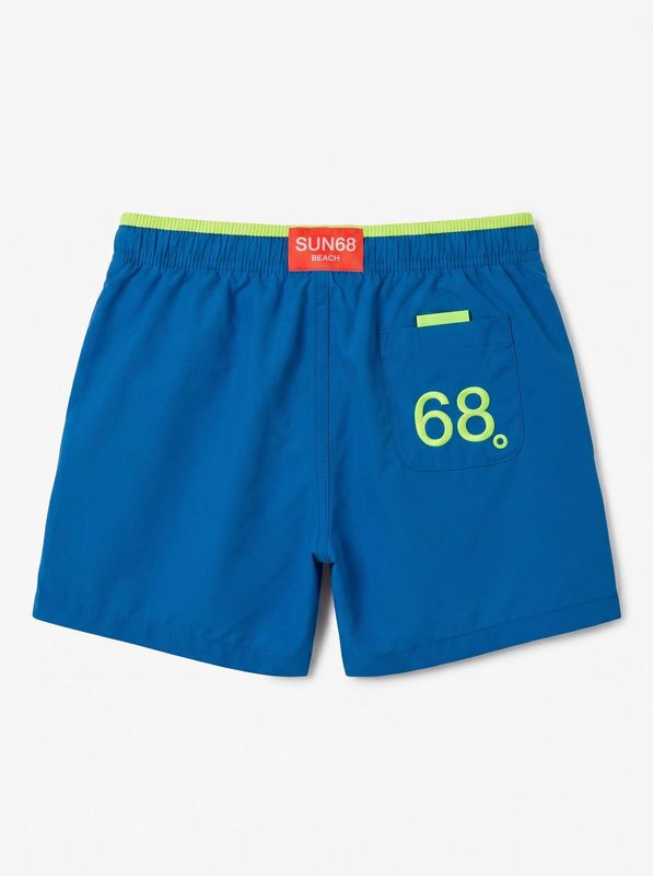 2. SUN 68 solid color swimsuit with side logo Turquoise Sun68 h36306