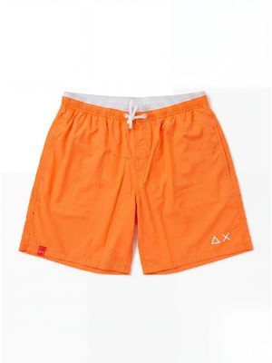 1. SUN 68 solid color swimsuit with side logo Fluorescent Orange
