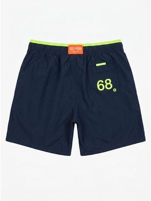 2. SUN 68 solid color swimsuit with side logo Blue