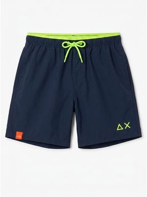 1. SUN 68 solid color swimsuit with side logo Blue