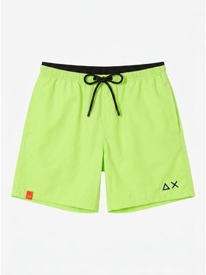 1. SUN 68 solid color swimsuit with side logo Fluorescent Yellow